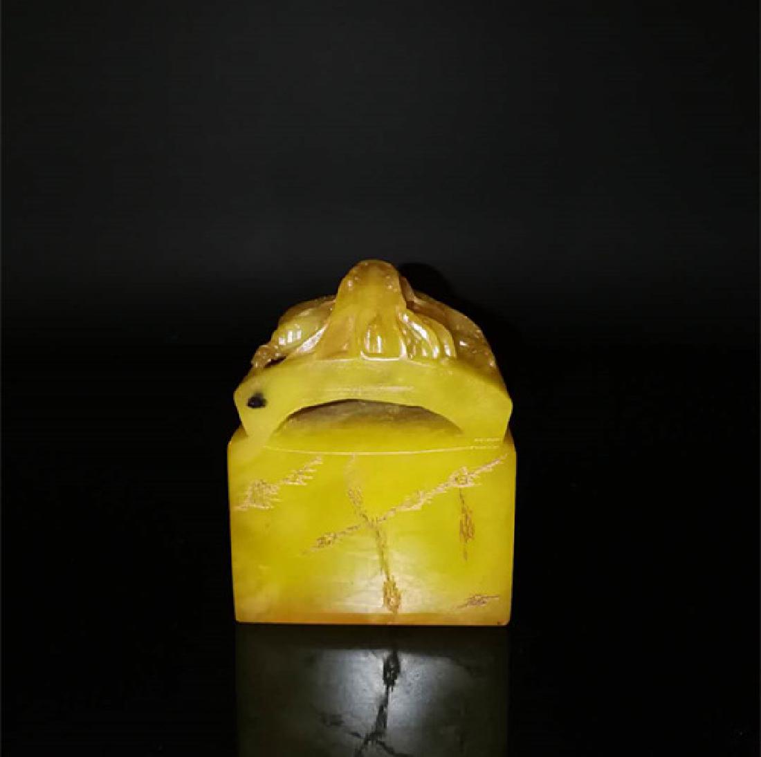 Chinese Soapstone Seal: Chinese Soapstone Seal..Size:8*8*10cm