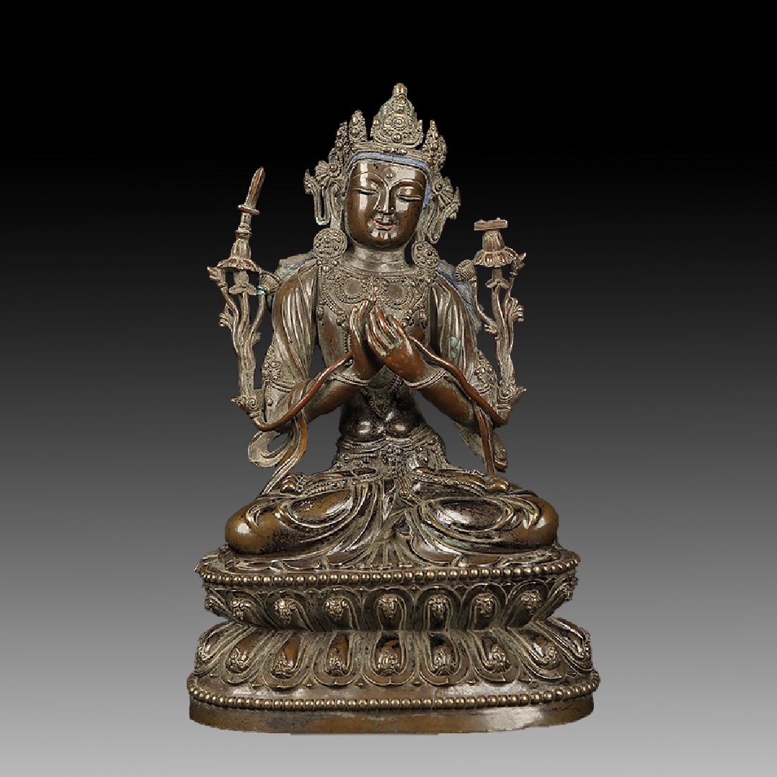 Chinese Qing Bronze Buddha Figure (1 of 6)