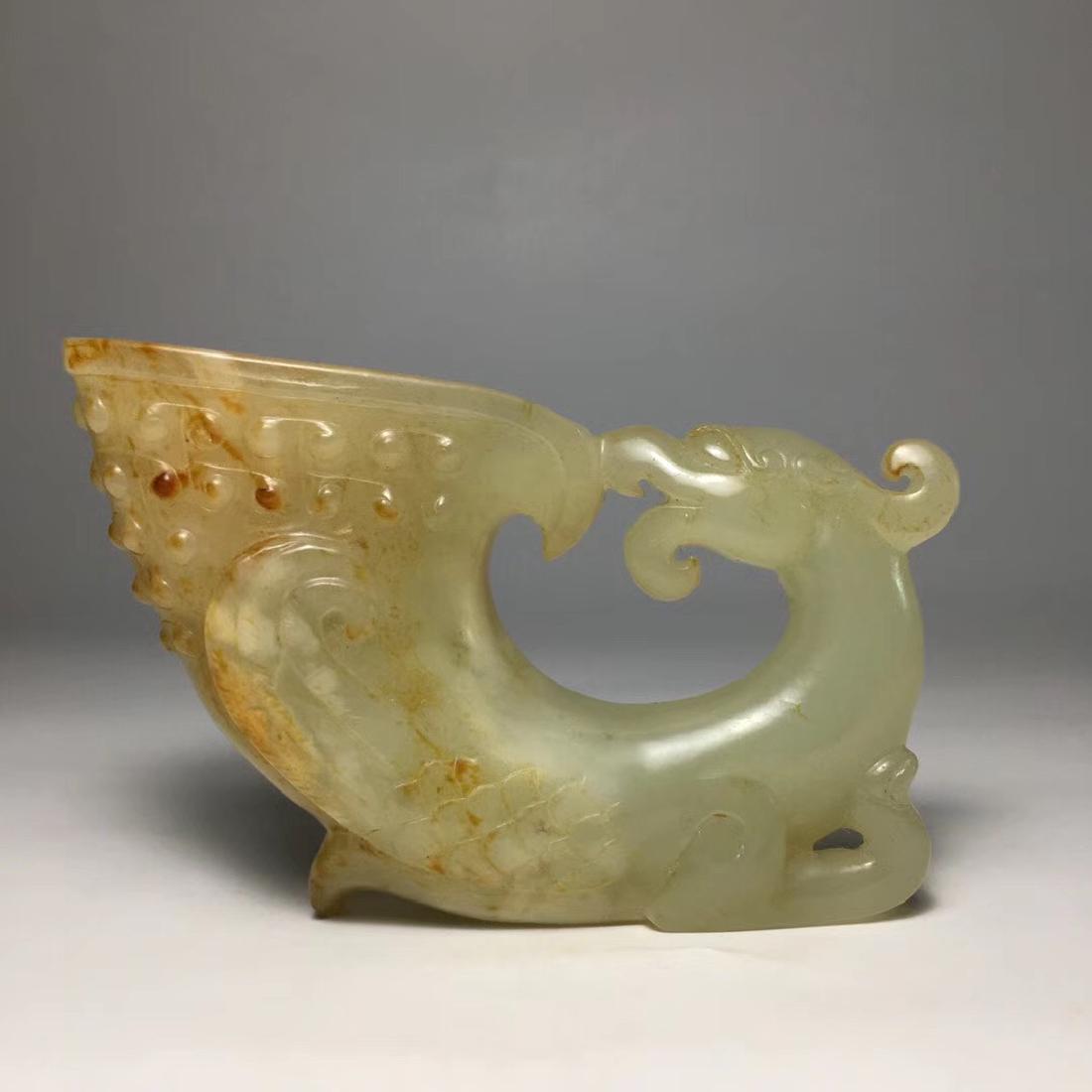 Chinese Qing Dynasty Hetian Jade Statue Dragon (1 of 9)