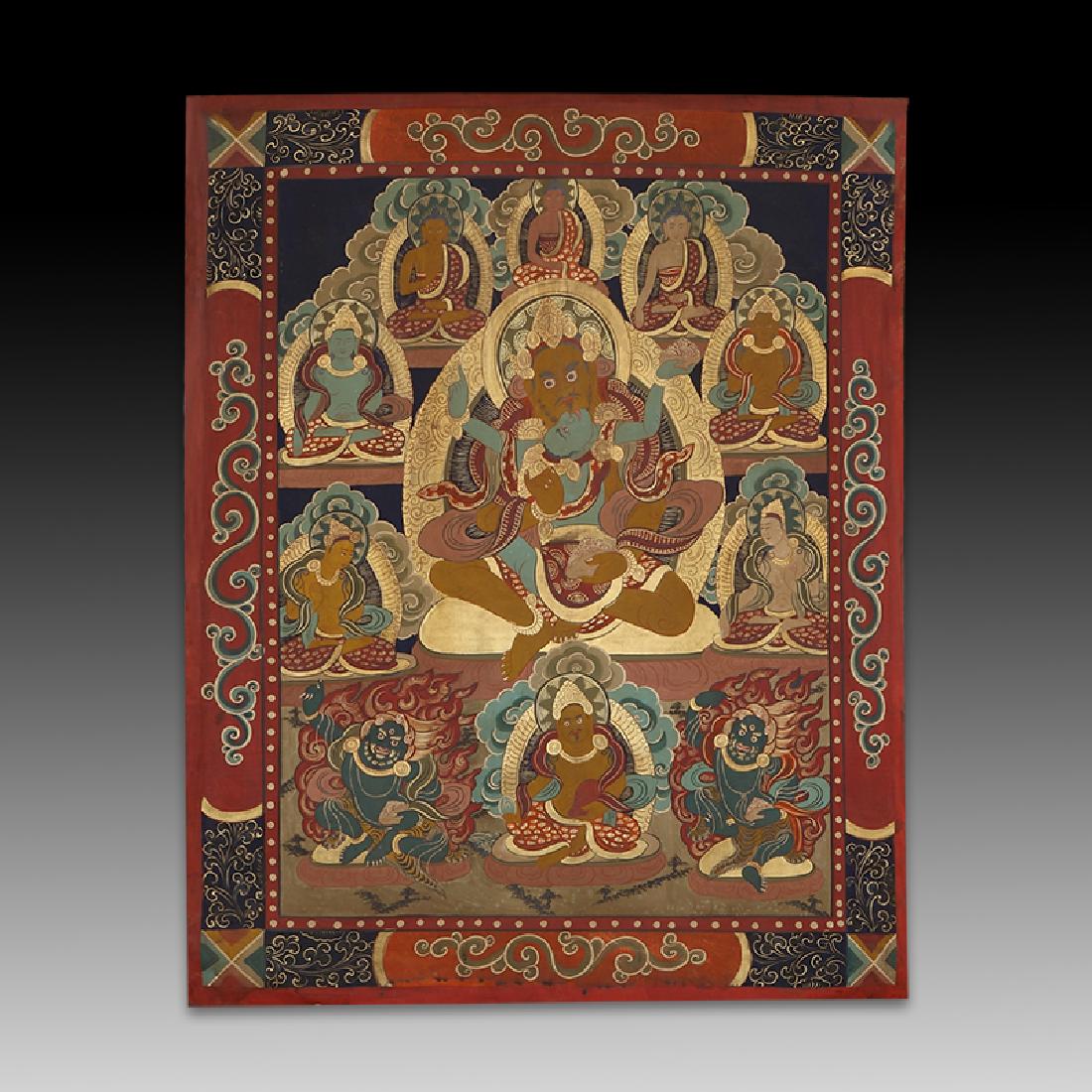 Chinese Qing Dynasty Painting Buddhist Thangka (1 of 5)