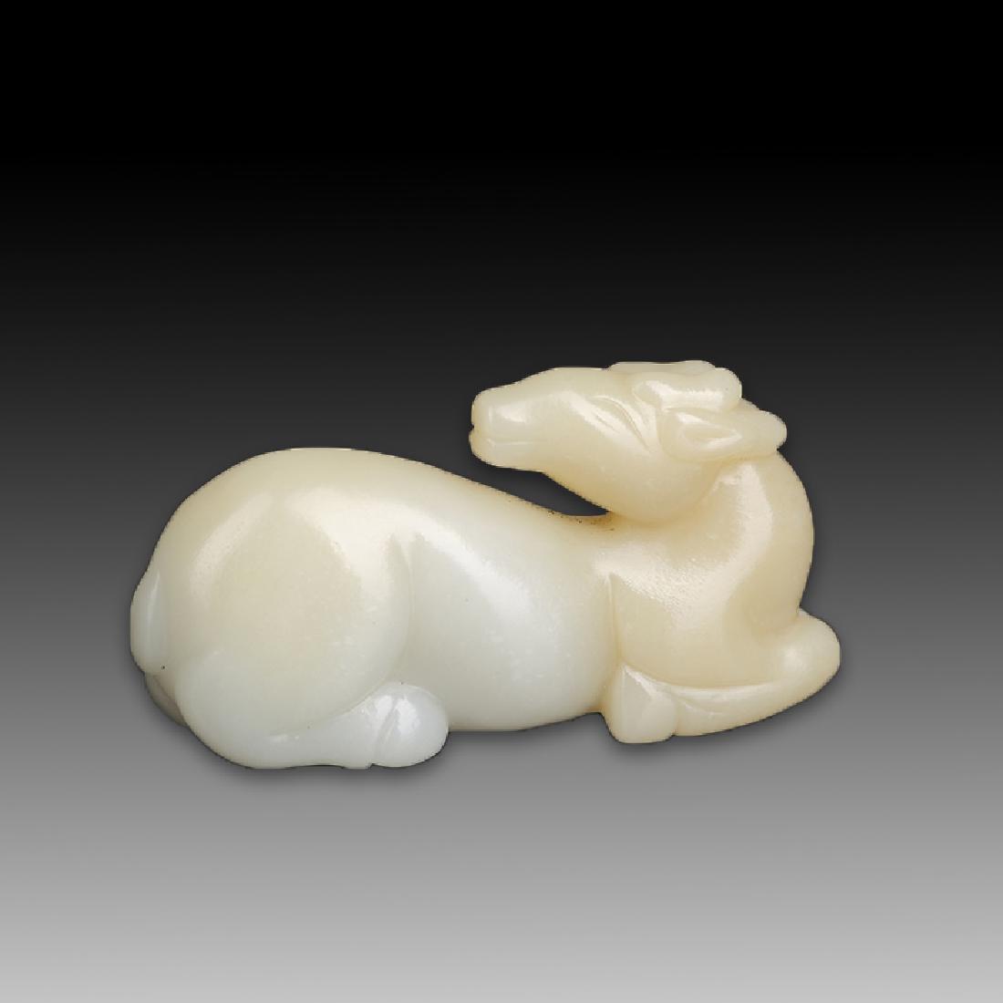 Chinese Hetian Jade Statue - deer (1 of 3)