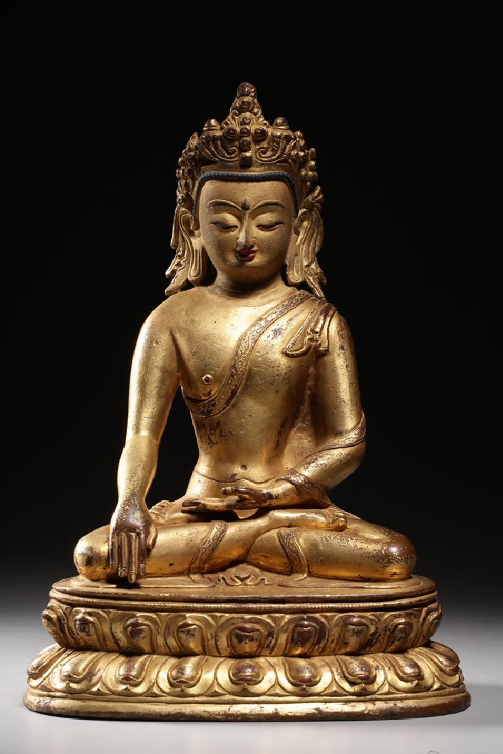 VERY FINE CHINESE BRONZE FIGURE OF BUDDHA (1 of 14)