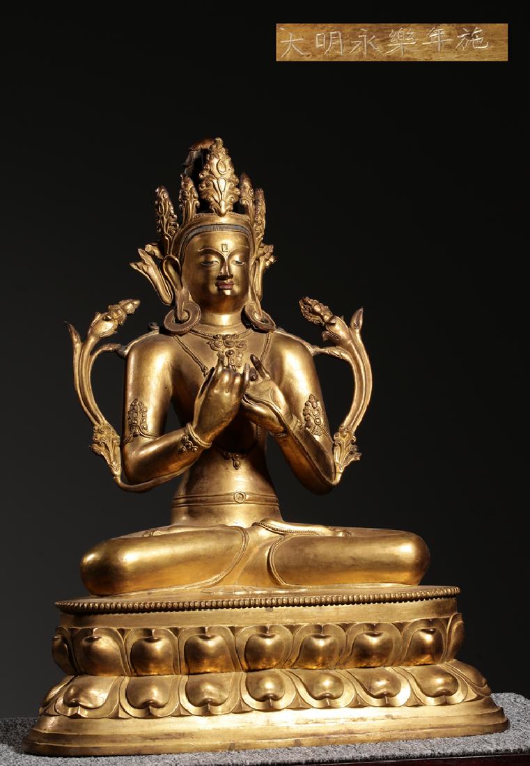 VERY FINE CHINESE BRONZE FIGURE OF BUDDHA (1 of 10)