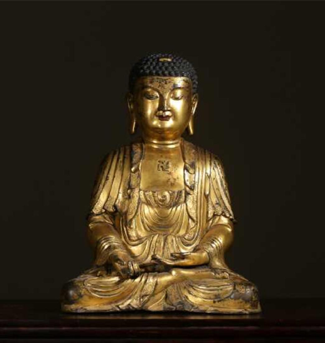 VERY FINE CHINESE BRONZE FIGURE OF BUDDHA (1 of 13)