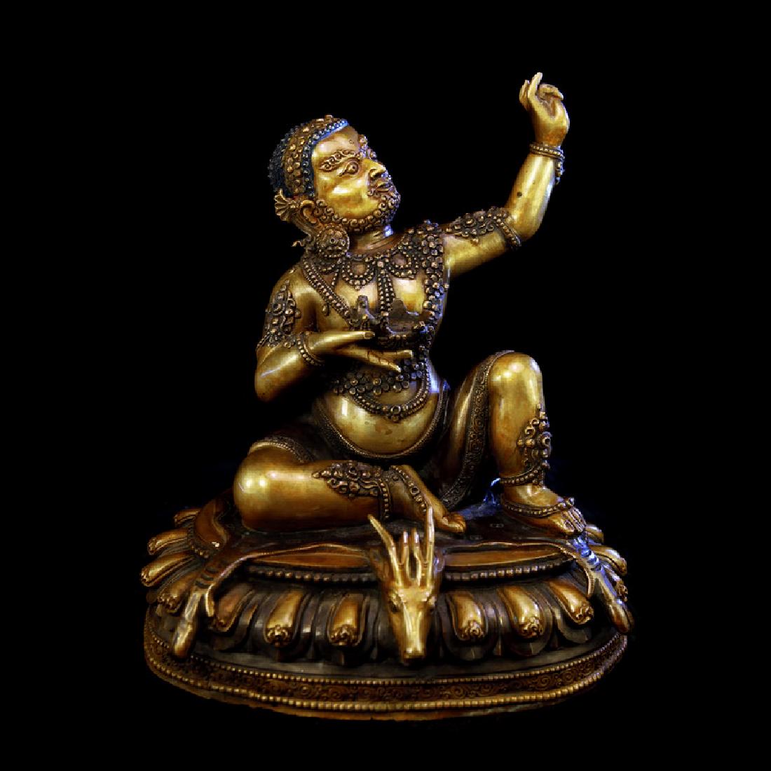 QING STYLE GILT BRONZE MAHASIDDHA (1 of 4)
