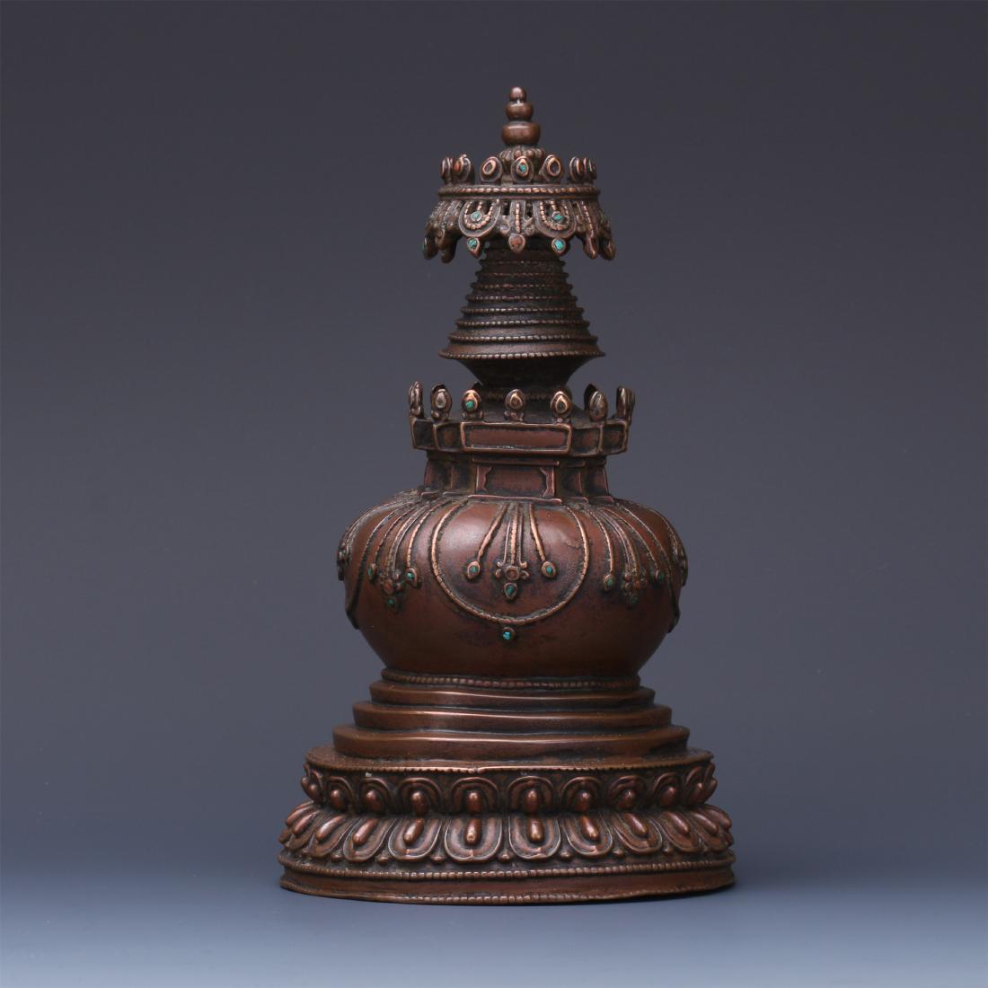 CHINESE BRONZE BUDDHIST TOWER (1 of 9)