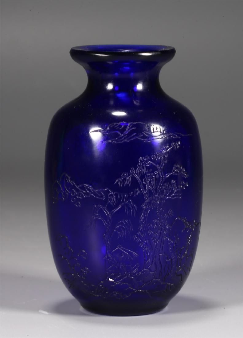 CHINESE BLUE GLAZED PORCELAIN VASE (1 of 7)