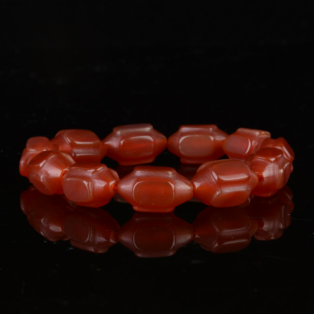 Chinese  Red Agate Carving Bracelets (1 of 5)