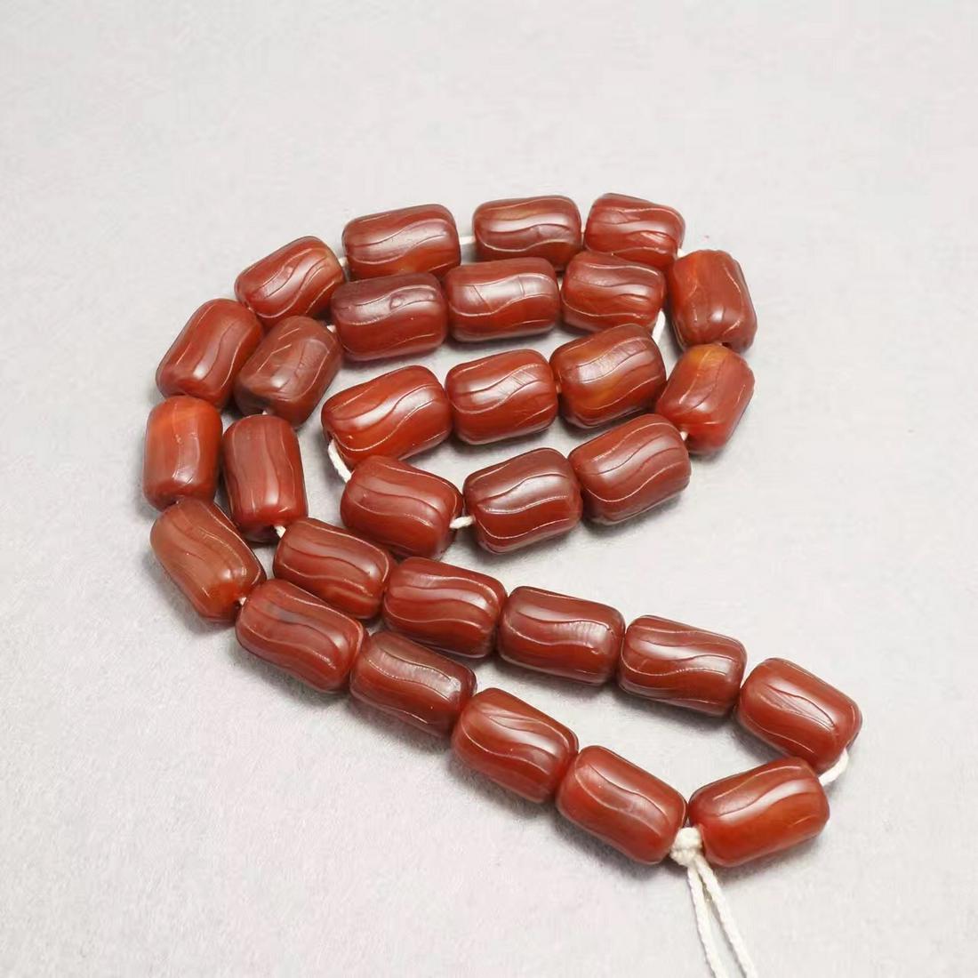Chinese old south red agate necklace (1 of 9)