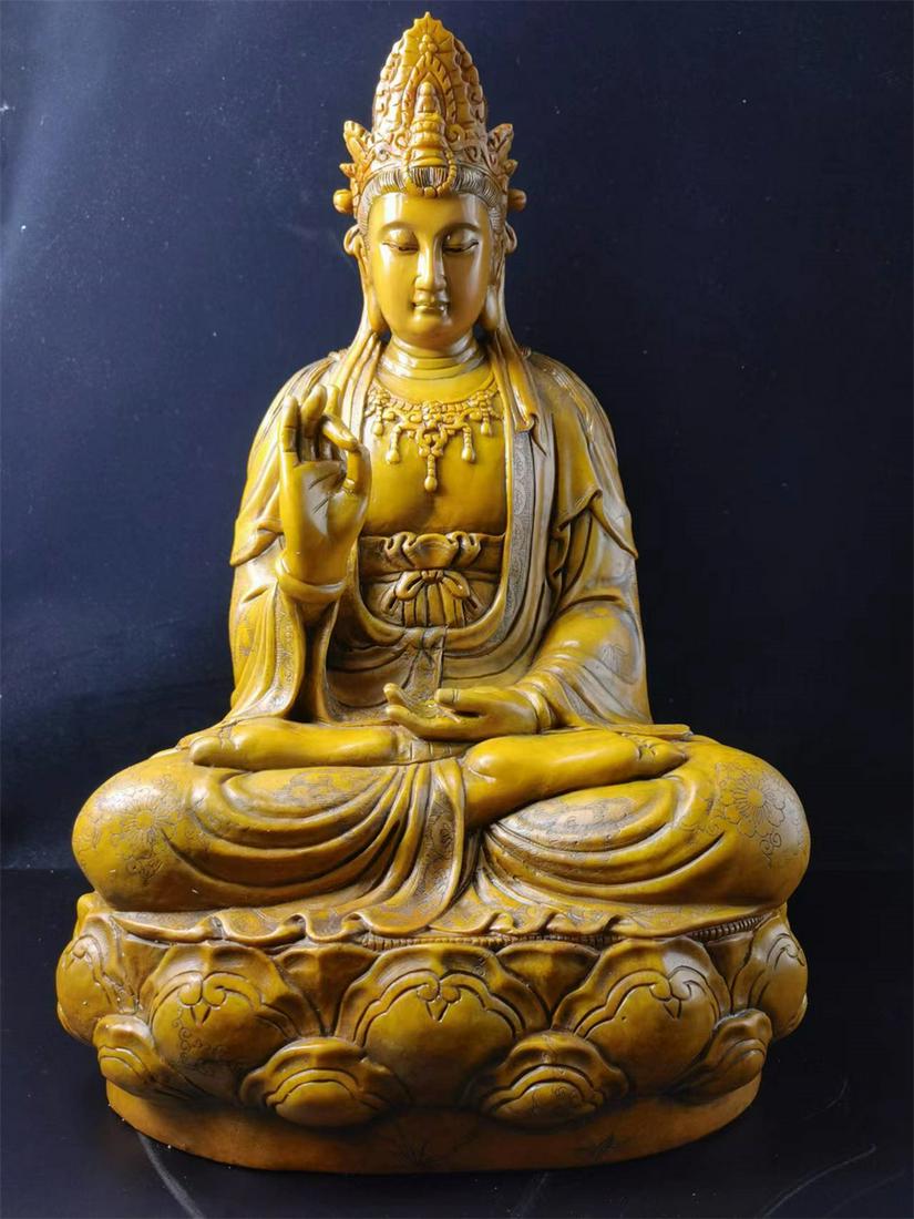 Chinese Carved Shoushan Stone Figure of Buddha (1 of 15)