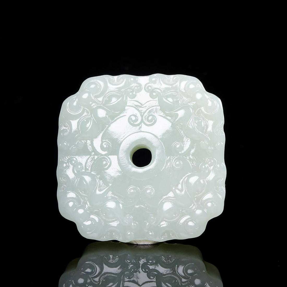 Chinese Qing Dynasty Hetian White Jade Pendant (1 of 7)