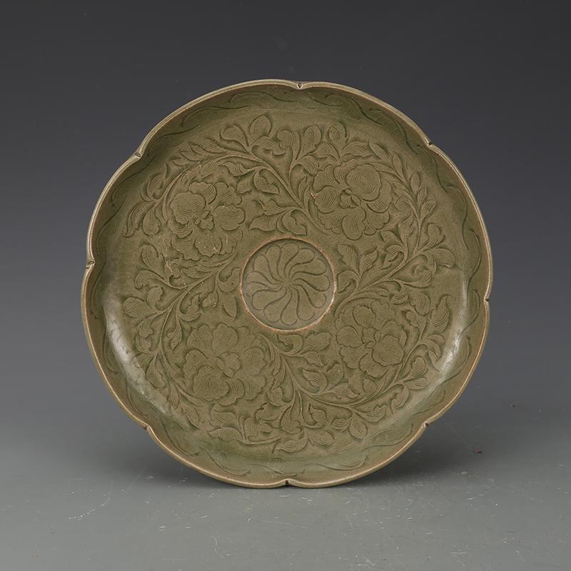 Chinese Yaozhou kiln Sculpture Porcelain Plate (1 of 5)
