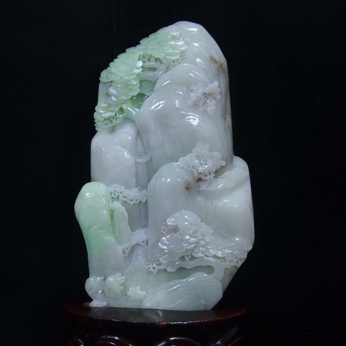 A Chinese Carved Jadeite Scenic Boulder (1 of 4)