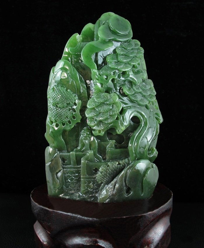 A CARVED JASPER SHANZI BOULDER (1 of 2)