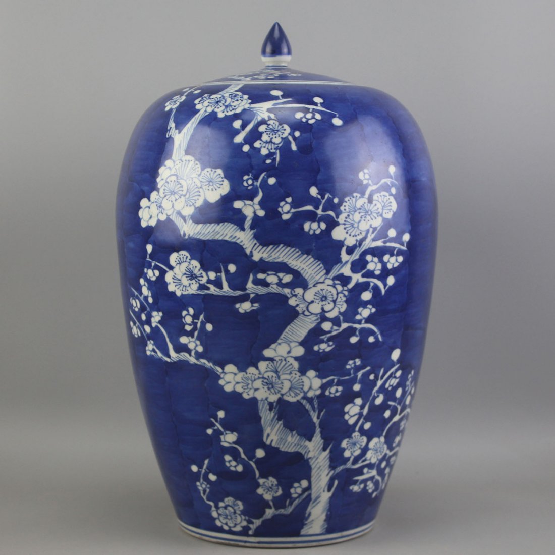 CHINESE PORCELAIN BLUE AND WHITE TEMPLE JAR WITH LID (1 of 5)