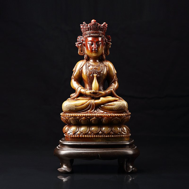 Chinese Antique Guan Yin qing shou stone (1 of 5)