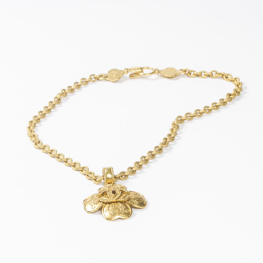 Chanel Clover Shaped Logo Necklace (1 of 2)