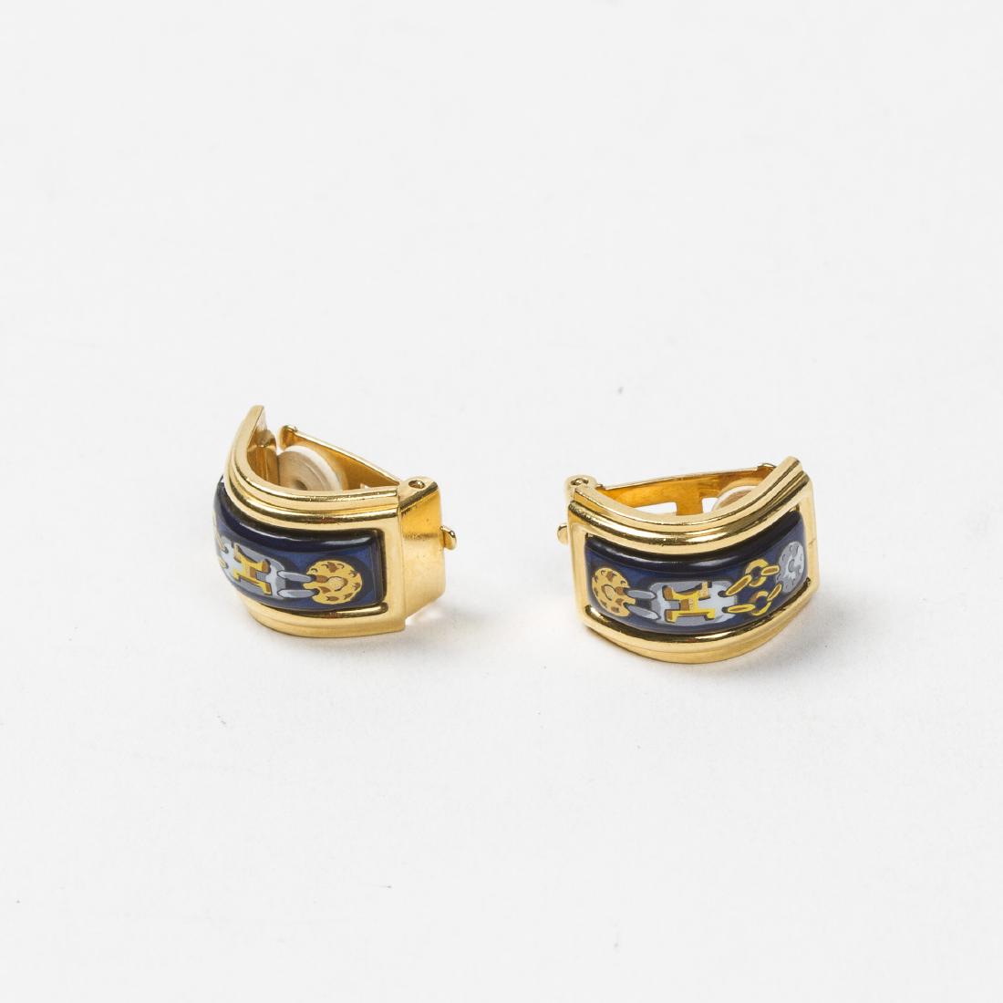 Hermes Enamel Clip Earrings (1 of 2)