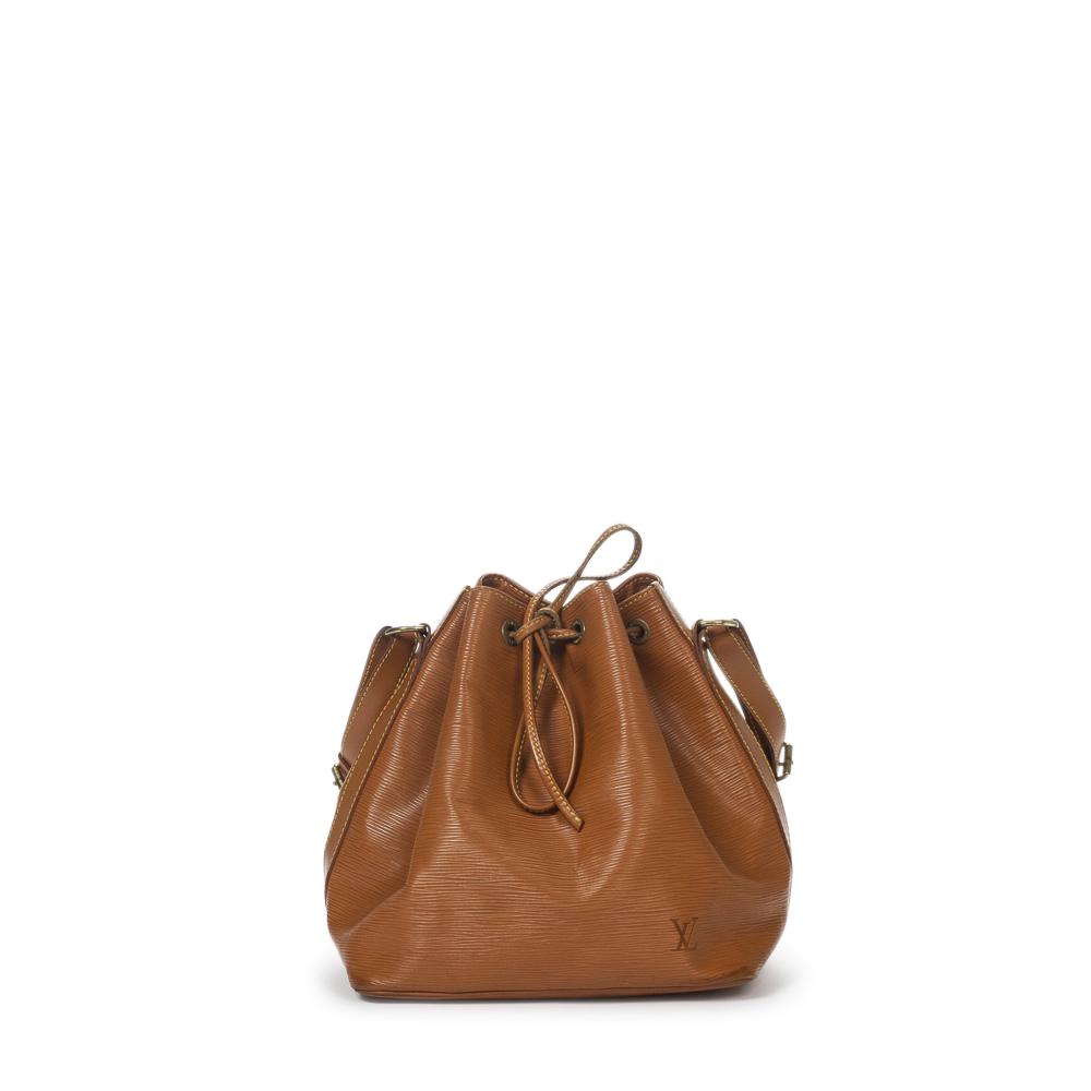 Louis Vuitton Calf Leather Noe PM: Pre-loved Louis Vuitton Noe PM in Gold Calf Leather and Golden Brass hardware. Brands Identifier : AR0937. Dimensions: 24*26*18cm. The Item comes with Original Dustbag. All BrandCo Paris items come wi