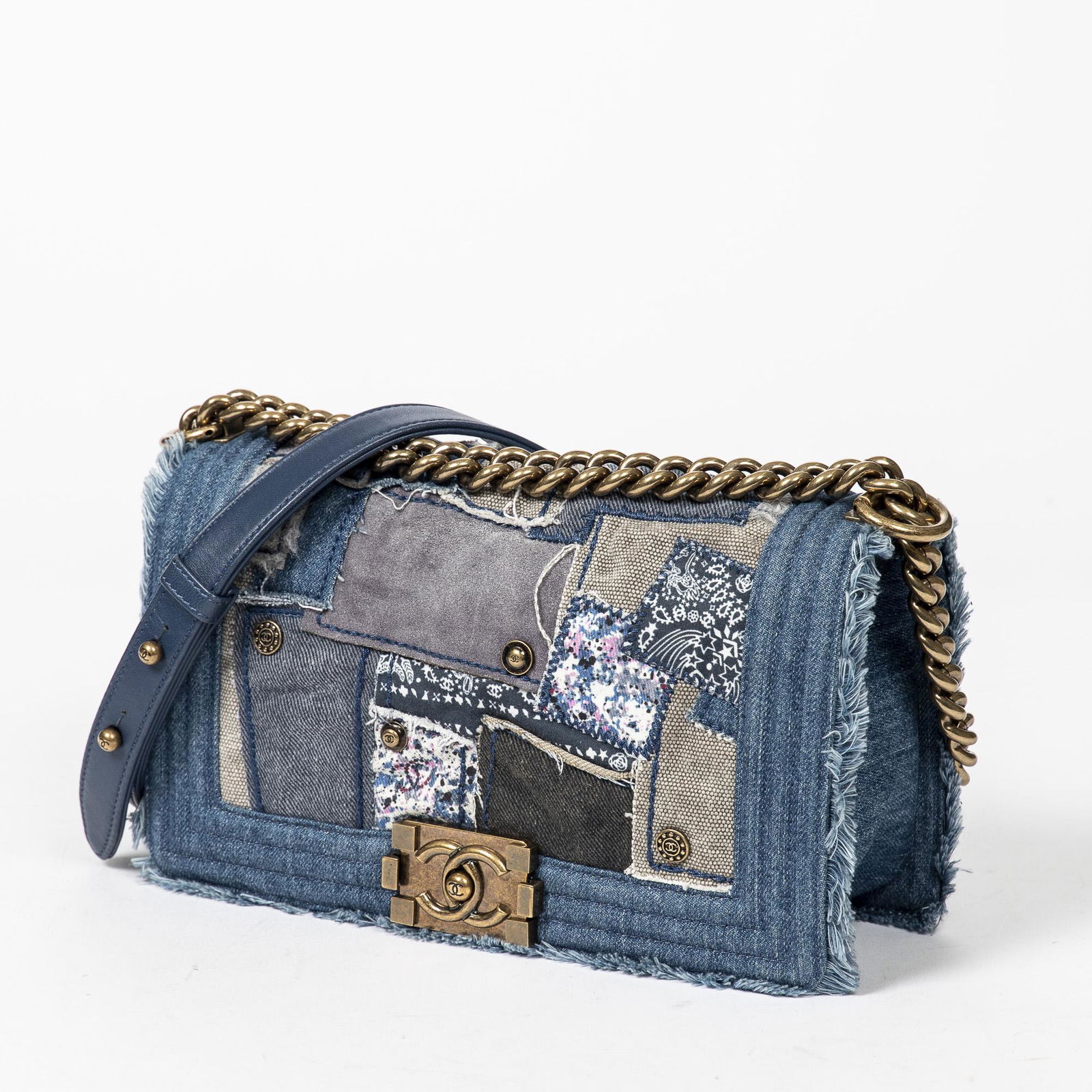 Chanel Denim Canvas Ltd. Edition Boy Denim Patchwork - 2