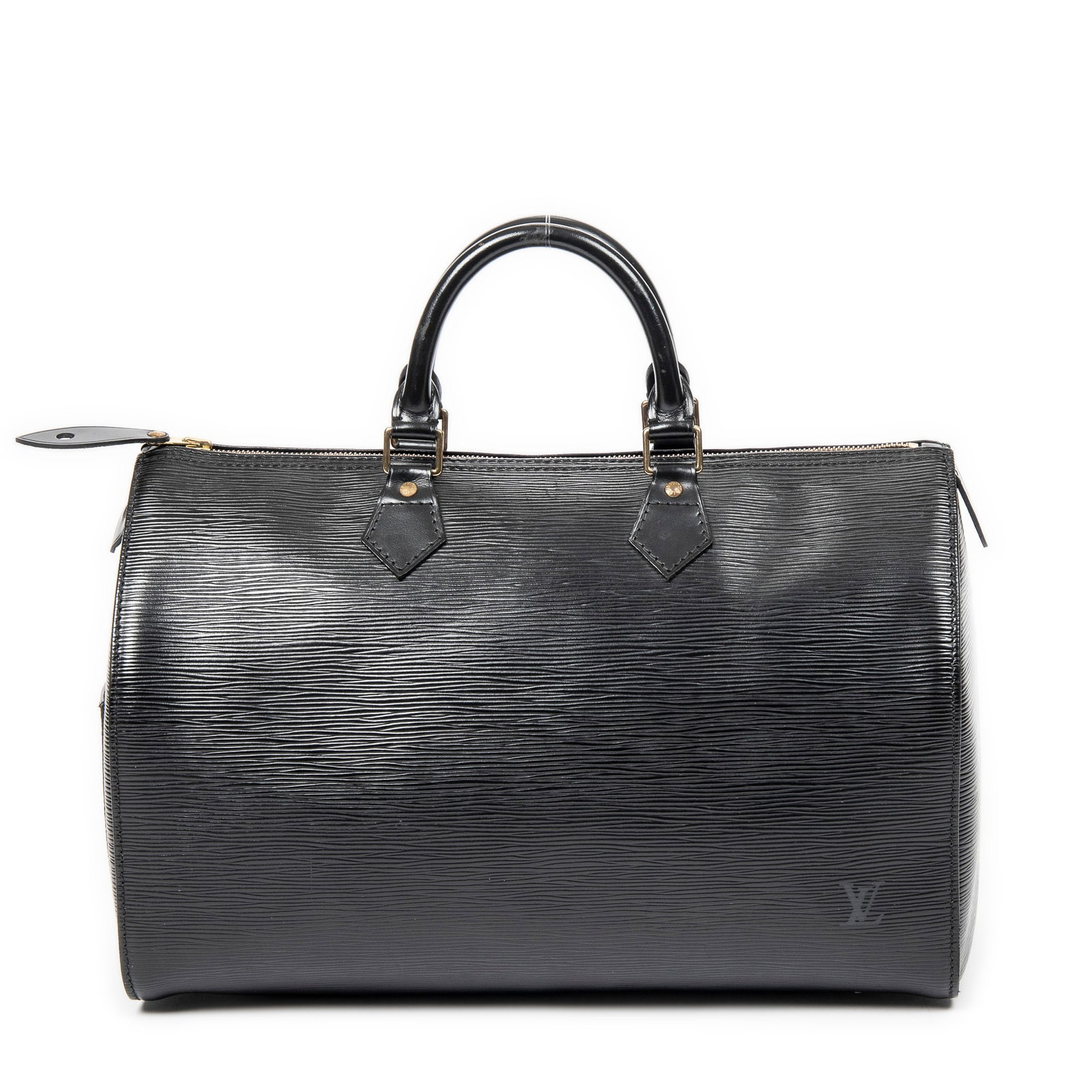 Louis Vuitton Speedy 35cm: Pre-Loved Louis Vuitton Speedy 35cm in Black Epi leather, Golden Brass hardware. Dimensions (L*H*D) : 37*24*19cm. Production Code : VI0924 (February 1994). Condition rating : A, considered as Excellen