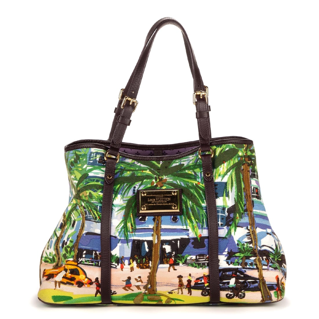 Ltd. Ed. Louis Vuitton Ailleurs Cabas Promenade PM: Ltd. Ed. Louis Vuitton Ailleurs Cabas Promenade PM in Multicolour Canvas.Golden Brass Hardware. Dimensions (L*H*D): 40*25*15cm. Production code : RC0171 (Created in the 7th week of 2011). Accessories 