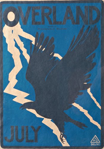 MAYNARD DIXON Color poster for the magazine "Overl: MAYNARD DIXON Color poster for the magazine "Overland," July. Matted and framed. Sight: 18 1/2" x 13"