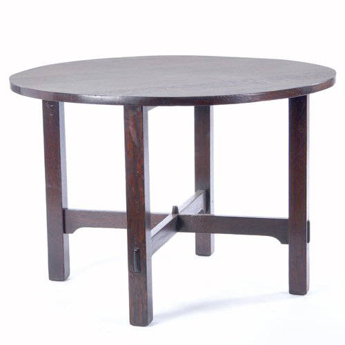 Gustav Stickley Game Table With A Circular Top, An