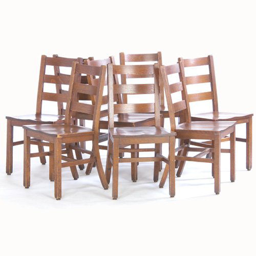 787 CROCKER CHAIR CO. Set of eight dining chairs with