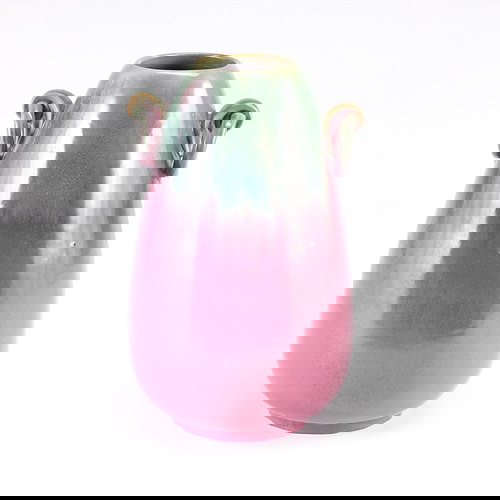 Fulper Tall Bullet Shaped Vase With Ring Handles C