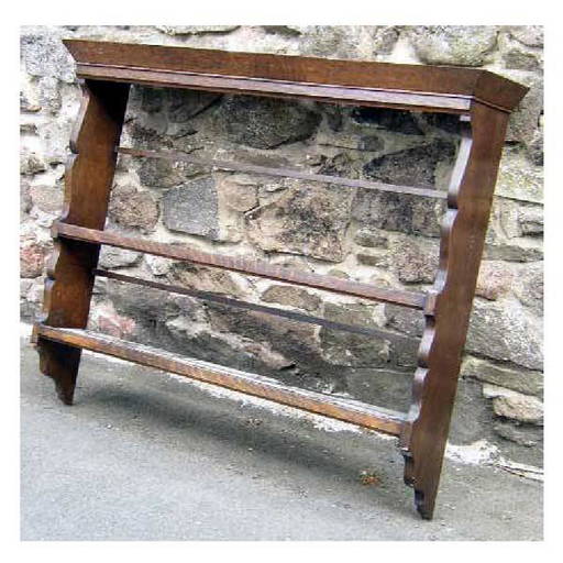 Furniture An Oak Hanging Plate Rack With Angled