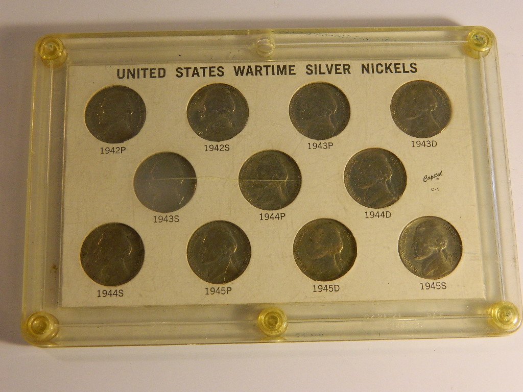 US Wartime Silver Nickels Set (1 of 2)