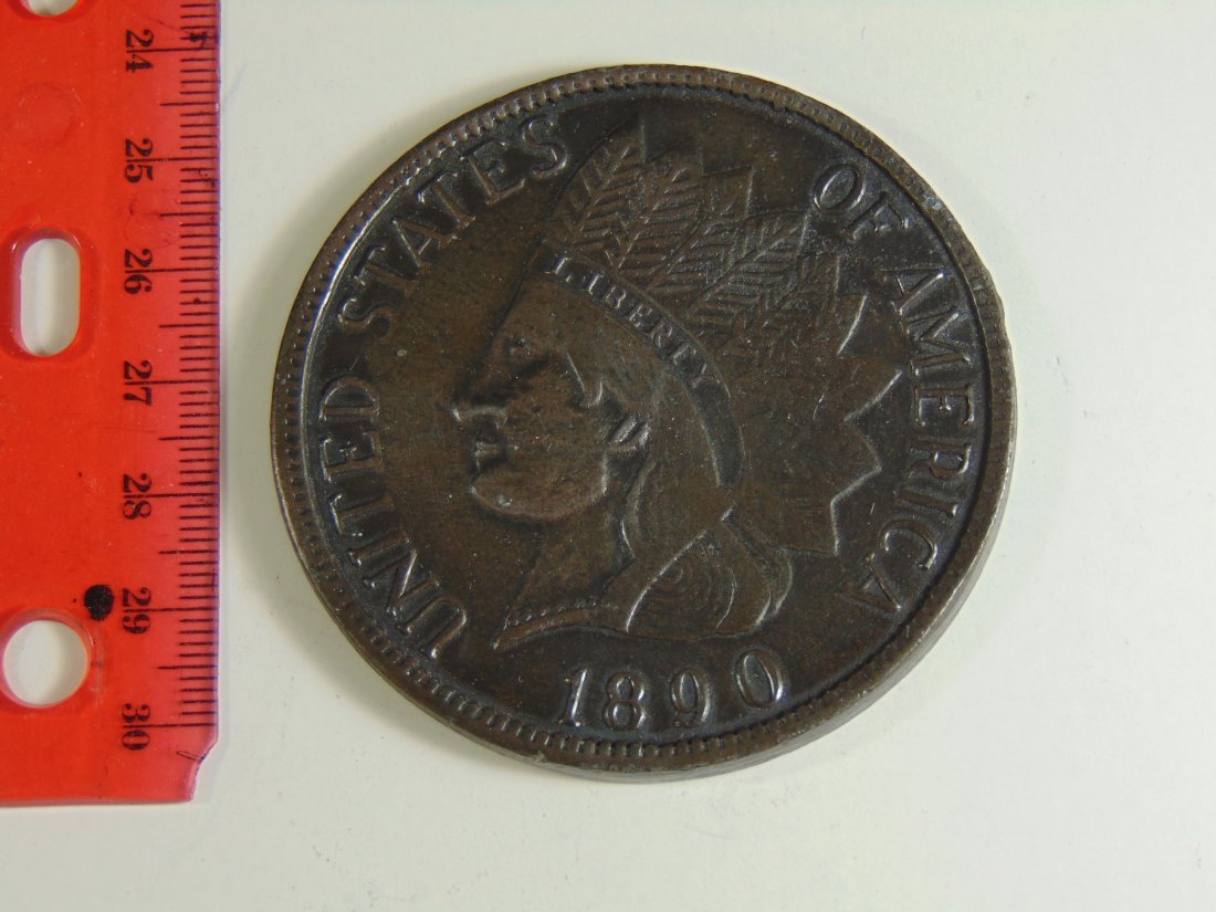 Large 1890 Novelty Indian Head Cent Display Piece (1 of 2)