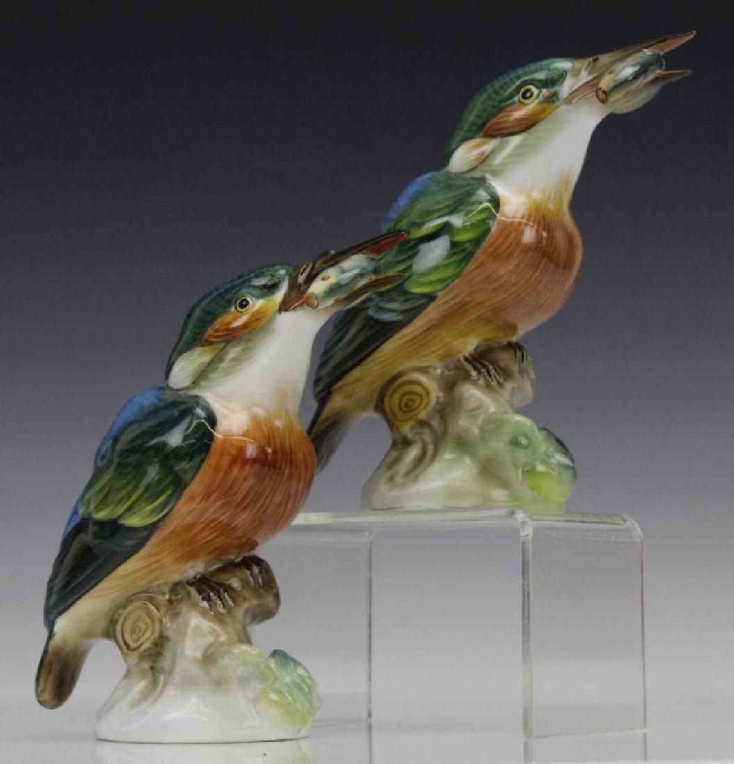 PAIR Herend Porcelain Kingfisher Bird Statue Figurine (1 of 8)