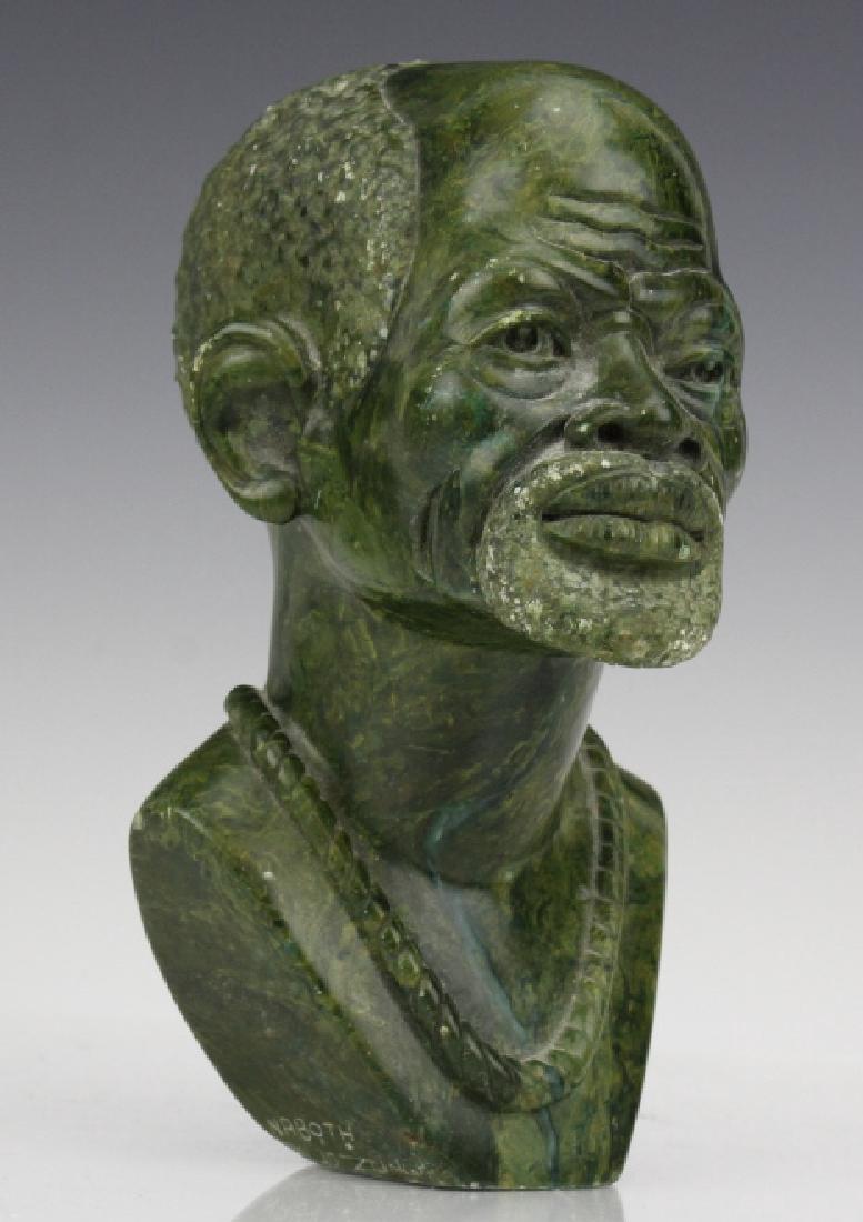 African Signed Naboth Verdite Shona Sculpture Bust FINE (1 of 6)