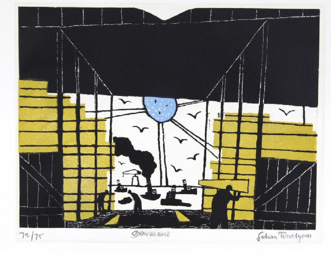 Signed Julian Trevelyan Gravesend Thames Suite Etching (1 of 8)