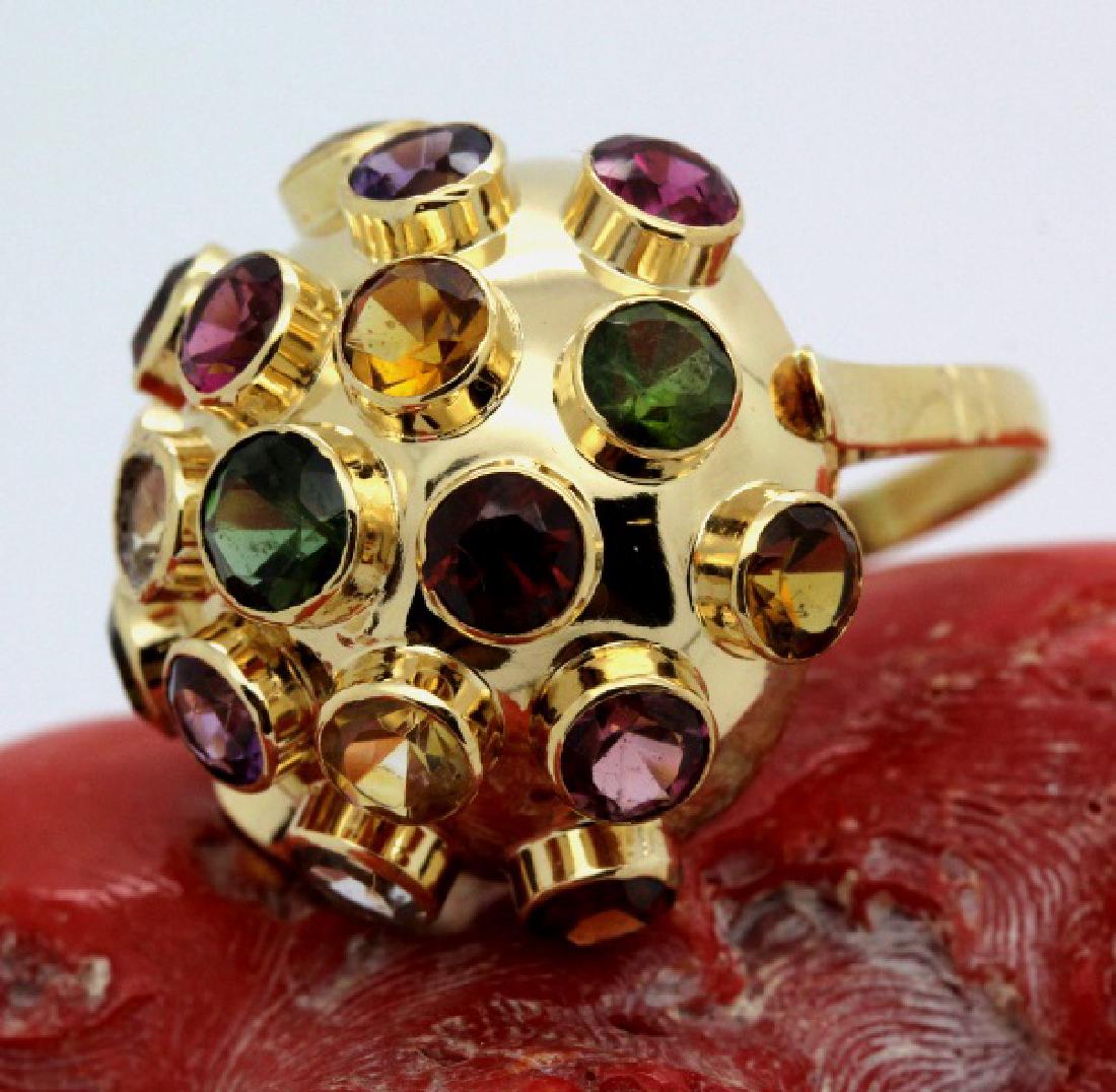 H. Stern 18k Gold Sputnik Gemstone Ring Sz 7.5 VINTAGE (1 of 6)