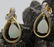 PAIR of 14k Yellow Gold Opal & Diamond Drop Earrings