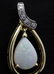 PAIR of 14k Yellow Gold Opal & Diamond Drop Earrings - 4