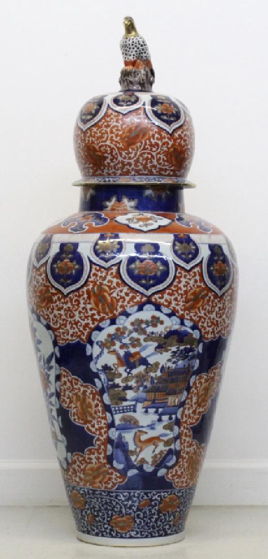 Huge Japanese Imari Porcelain Palace Urn Covered Vase (1 of 9)