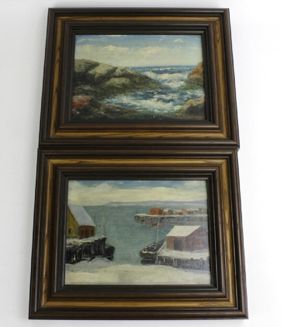 2 Signed E Dungan Seascape Oil Painting LISTED ARTIST (1 of 6)