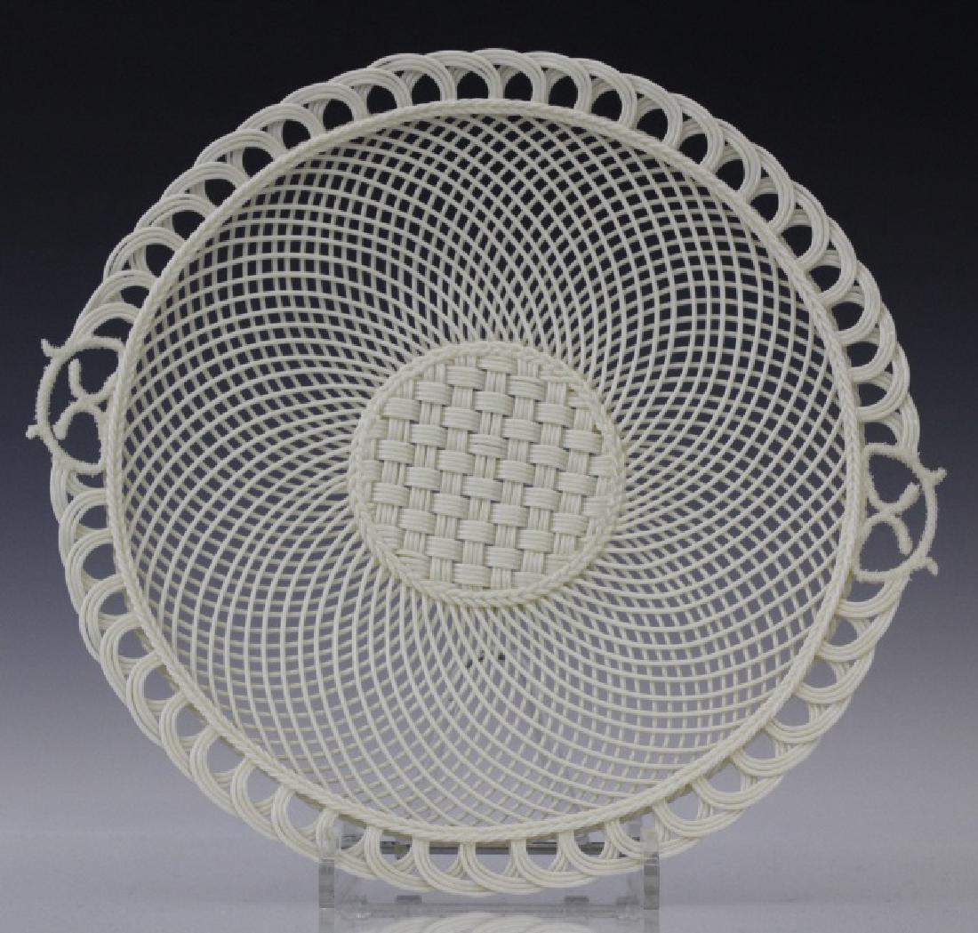 Irish Belleek Porcelain Woven Lattice Basket Tray Plate (1 of 6)