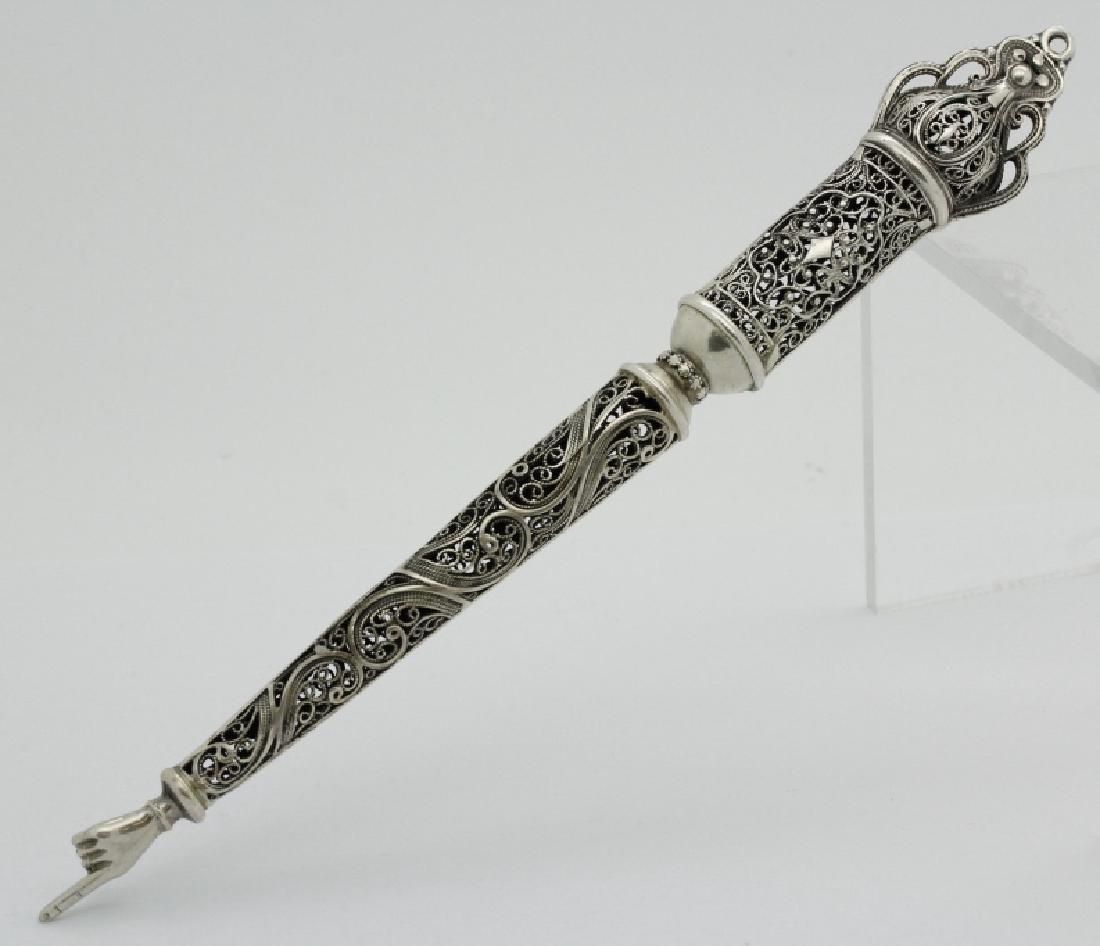 Elaborate Sterling Silver Judaica Torah Pointer (1 of 8)