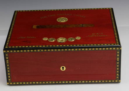 ELIE BLUE Flor Fina Red Havana Cigar Box Humidor PARIS: Elie Bleu of Paris has long been renowned as the maker of the world's best humidors. These "objects de luxe" not only do a superb job of storing and aging your cigars but their unique designs, colors,