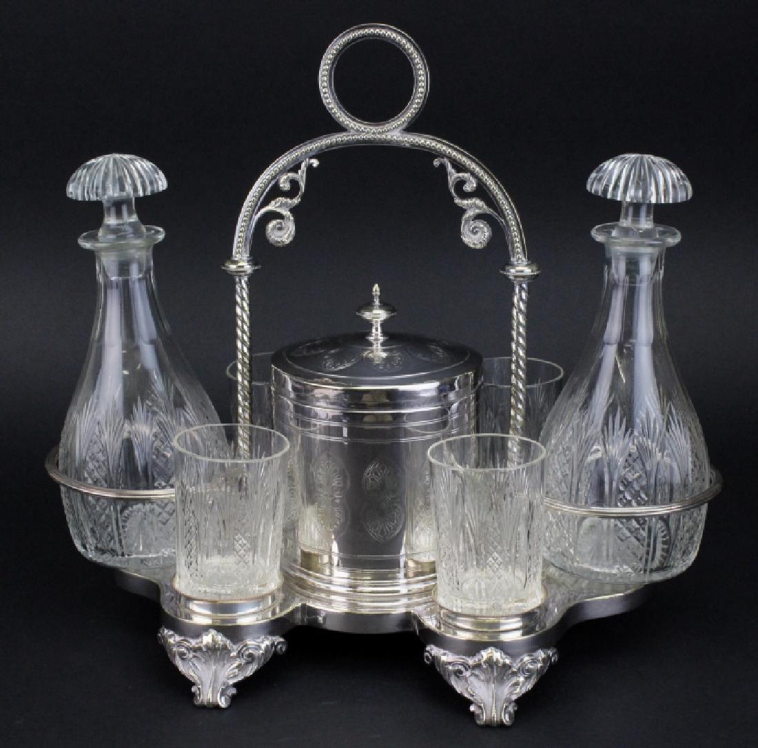 Ornate Victorian Silver Plate Port Decanter Stand (1 of 4)