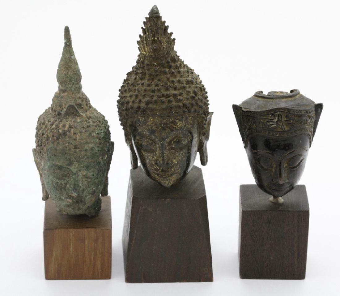 Three South East Asian Bronze Buddha Heads (1 of 7)