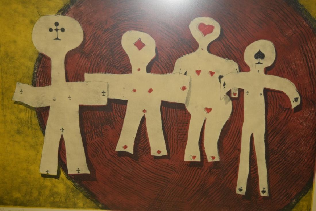 Jan Forsberg Colored Etching Four Stick Men Suits (1 of 5)