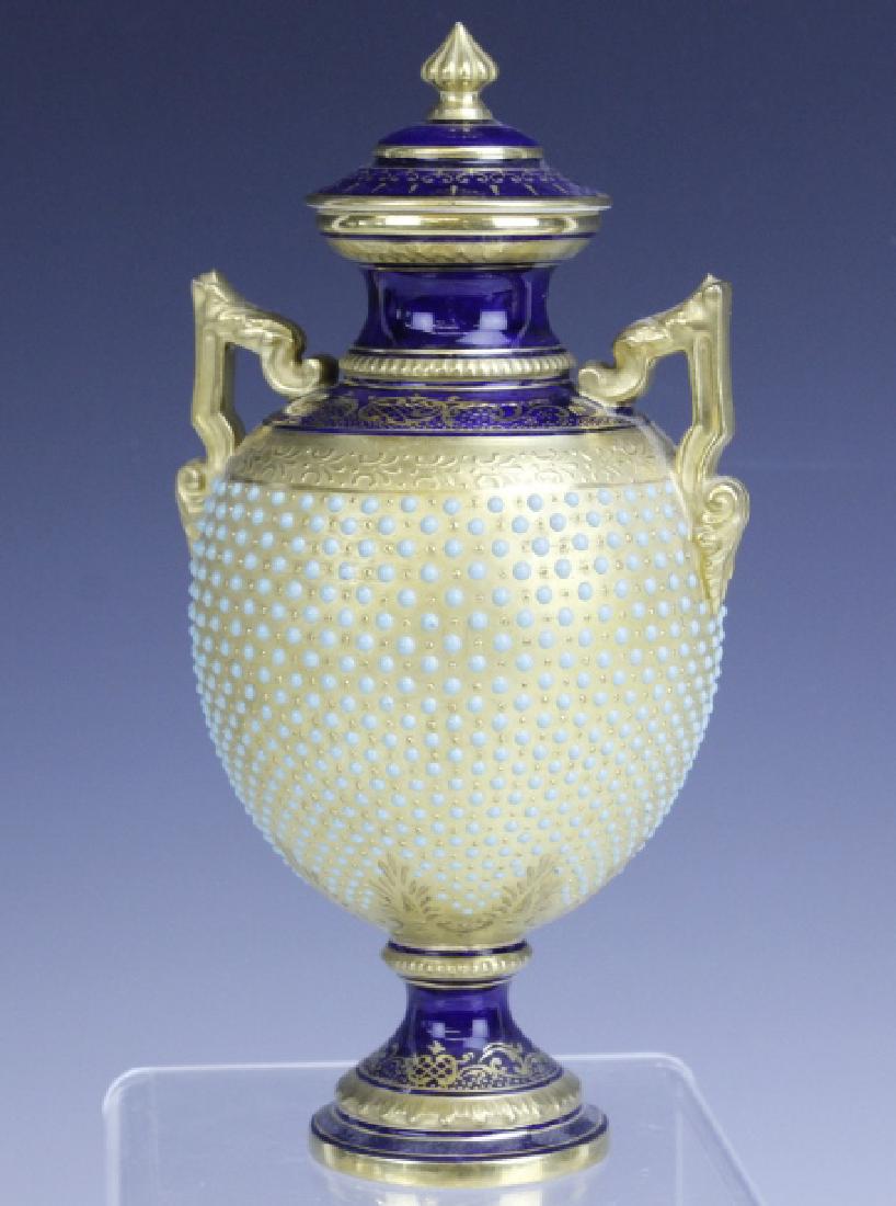 Coalport Turquoise Enamel Jewel Porcelain Vase (1 of 9)