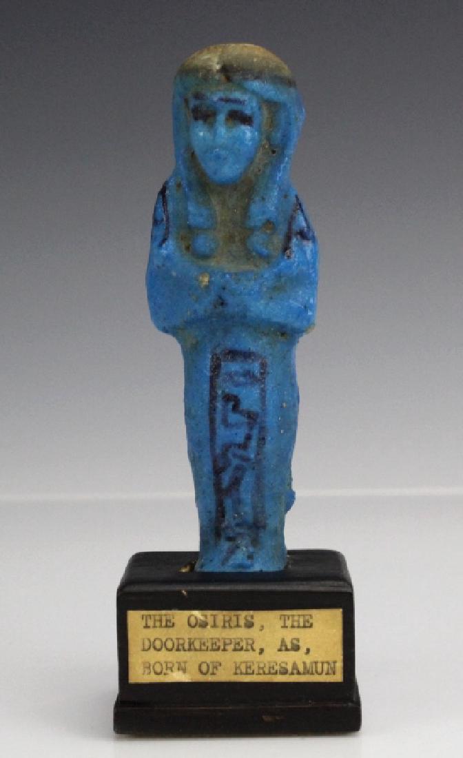 Ancient Egyptian Blue Faience Ushabti of Osiris (1 of 10)