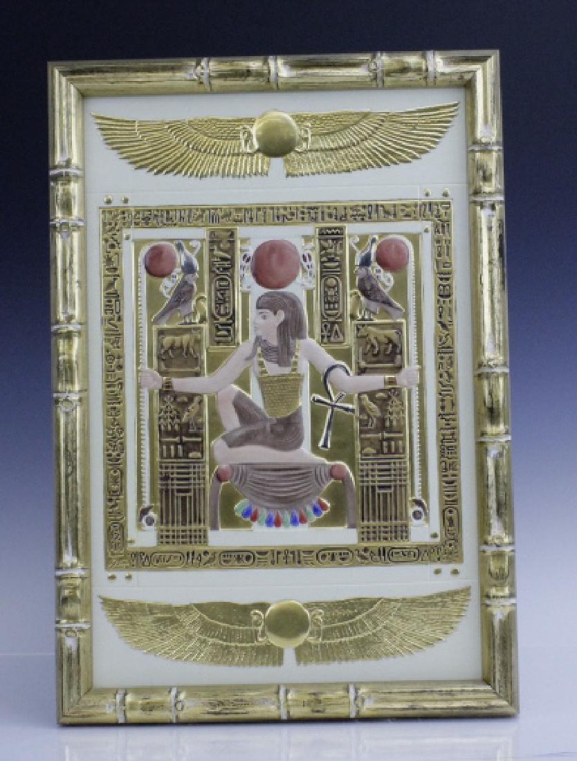 Boehm Gilt Porcelain Egyptian Chair Relief Plaque (1 of 8)